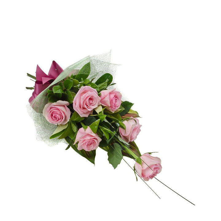 Affection Bouquet of 6 Long Stemmed White Roses 